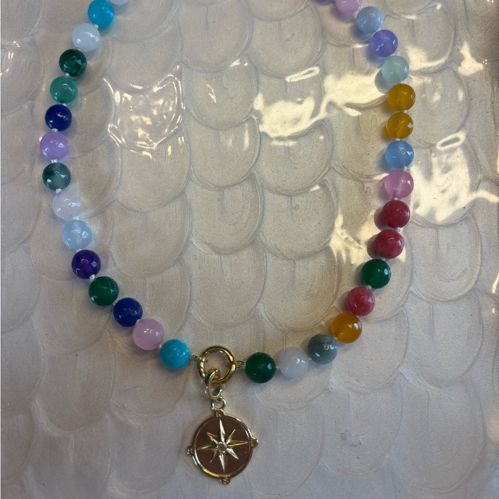 Boutique Colorful Beaded necklace with Charm